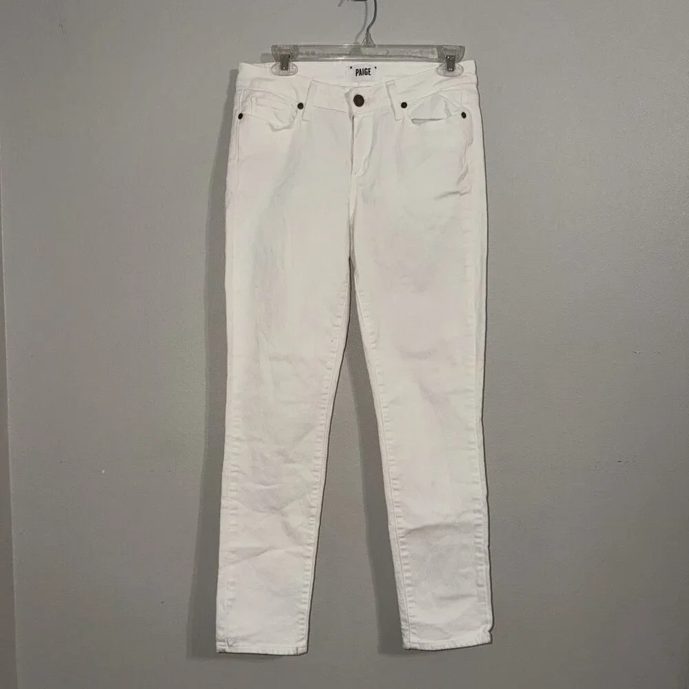 Paige Jeans Women 29‎ White Kylie Crop Minimalist Summer Spring Classic Vacation